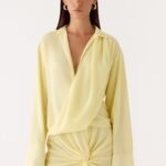 Farretti Shirt Mini Dress - Pale Yellow