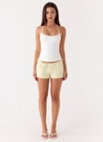 Favourite Moment Belt Mini Shorts - Pale Yellow - Image 5
