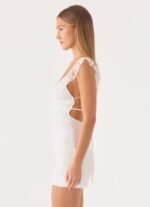 Giulia Lace Mini Dress - White - Image 4