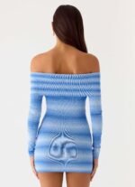 Gomez Bardot Knit Mini Dress - Cerulean - Image 4