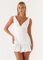 Gretel Mini Dress - White - Image 4