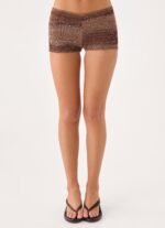 Helia Knit Mini Shorts - Chocolate Ombre