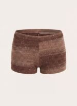 Helia Knit Mini Shorts - Chocolate Ombre - Image 9