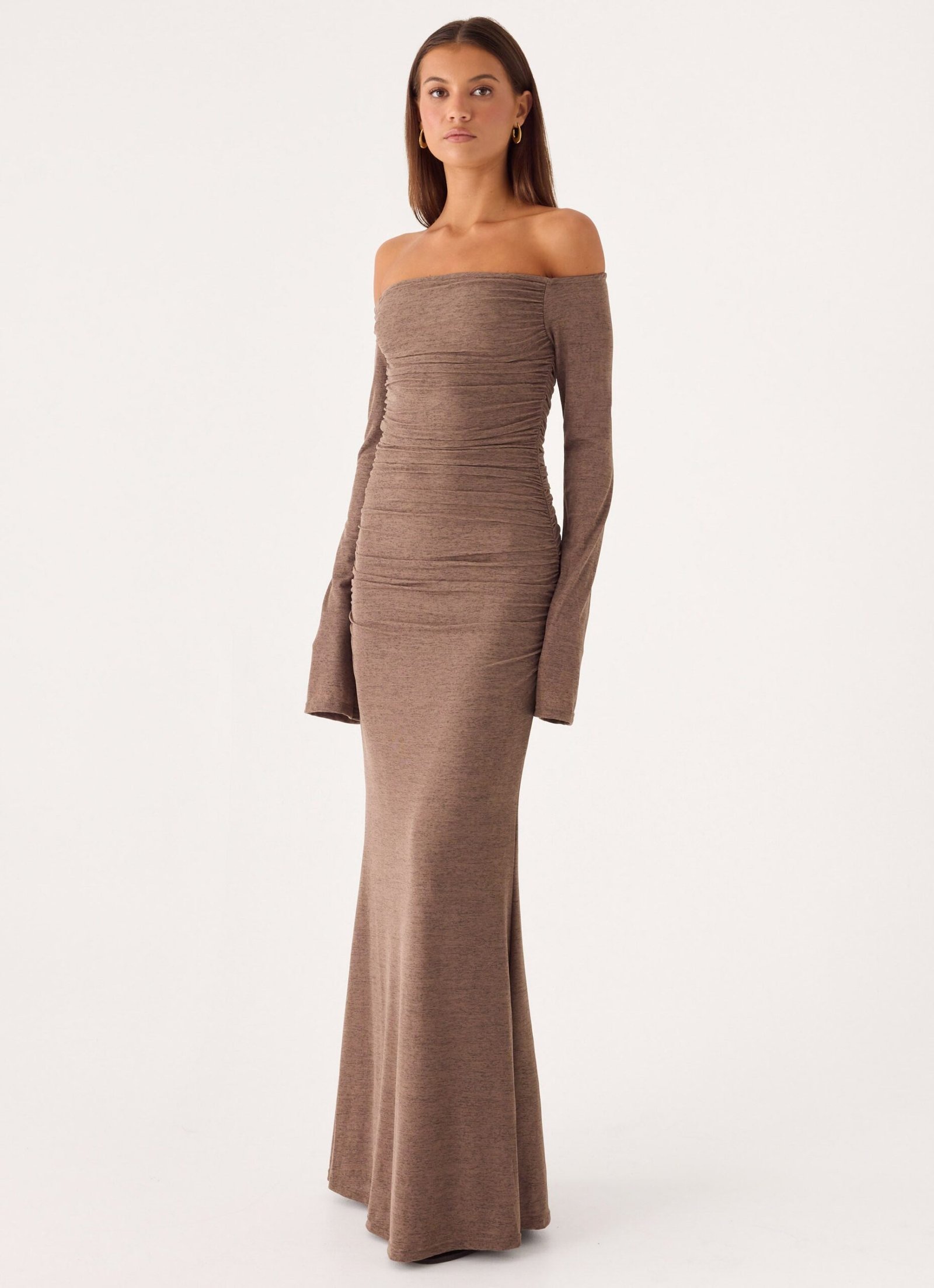 HollywoodActionMaxiDressTaupe2.jpg Hollywood Action Maxi Dress - Taupe - Image 1