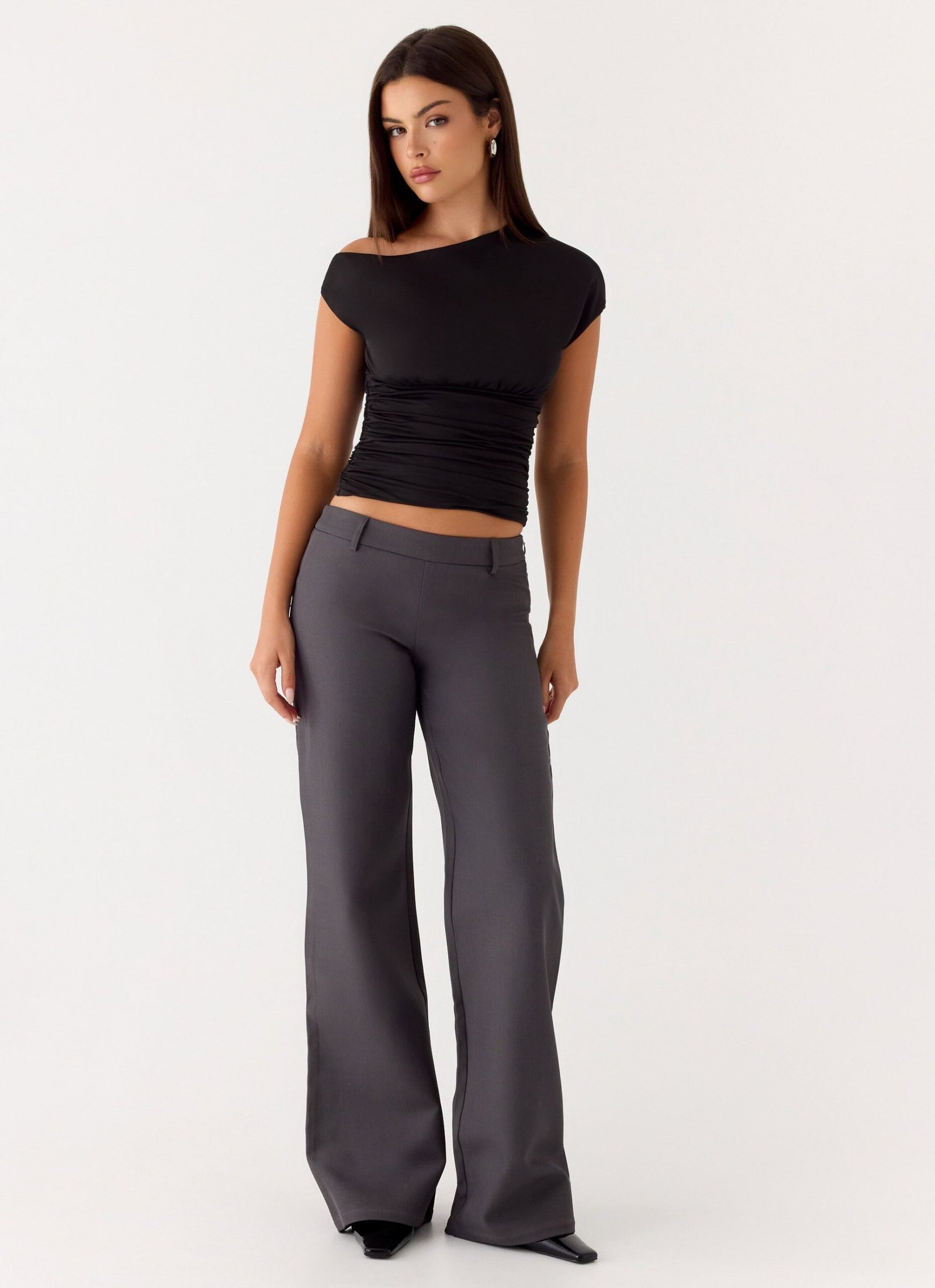Hot As Ice Low Rise Pants - Grey