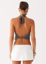 Hot Shot Studded Denim Mini Skort - White - Image 5