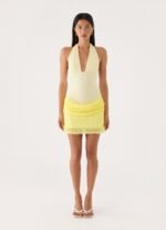 Indira Halter Mini Dress - Yellow - Image 5