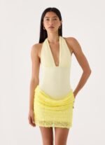 Indira Halter Mini Dress - Yellow - Image 6