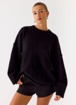 Jack Oversized Knit Sweater - Black - Image 2