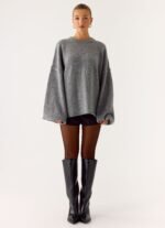 Jack Oversized Knit Sweater - Grey - Image 2