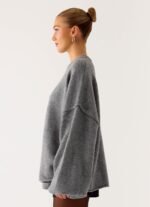 Jack Oversized Knit Sweater - Grey - Image 3