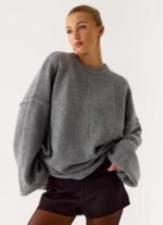 Jack Oversized Knit Sweater - Grey - Image 5
