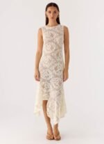 Janayia Midi Dress - Ivory - Image 7