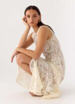 Janayia Midi Dress - Ivory - Image 5