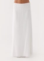 Jenna Crinkle Maxi Skirt - White