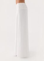 Jenna Crinkle Maxi Skirt - White - Image 4