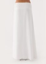 Jenna Crinkle Maxi Skirt - White - Image 5