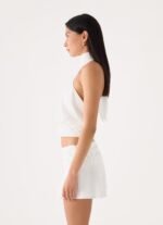 Jenna Crinkle Top - White - Image 4