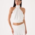 Jenna Crinkle Top - White