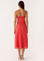 Kahlo Midi Dress - Magenta Red Rose - Image 4