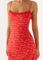 Kahlo Midi Dress - Magenta Red Rose - Image 7