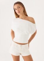 Karter Denim Low Rise Short - White - Image 7