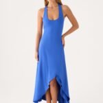 Kyrra Asymmetrical Midi Dress - Electric Cobalt