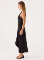 Kyrra Asymmetrical Midi Dress - Black - Image 4