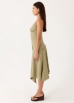 Lazure Midi Dress - Pale Olive - Image 3