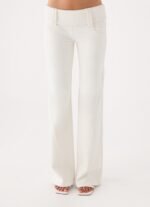 Lina Low Rise Jeans - White