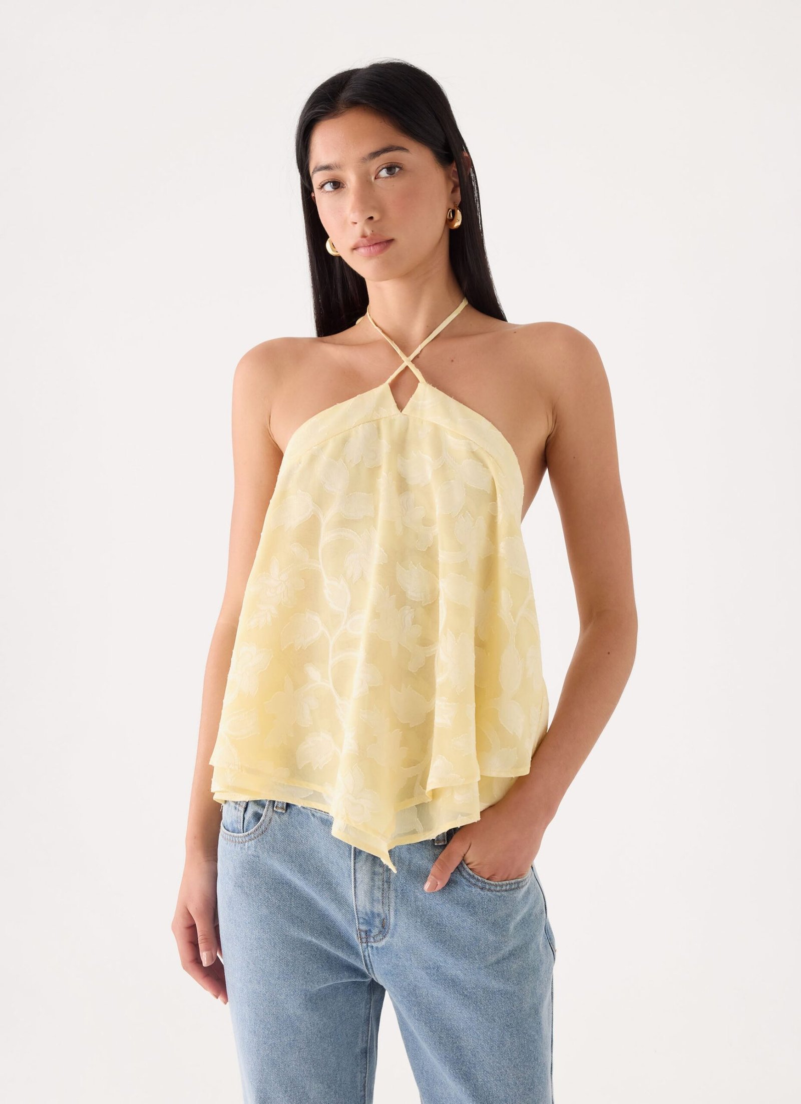LizareHalterTopYellow4.jpg Lizare Halter Top - Yellow - Image 1