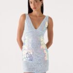 Maral Sequin Mini Dress - Blue