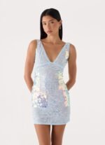 Maral Sequin Mini Dress - Blue
