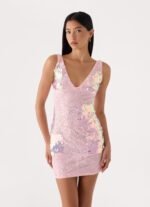 Maral Sequin Mini Dress - Pink - Image 4