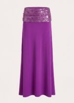 Marista Sequin Maxi Skirt - Purple - Image 9