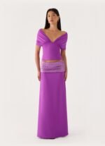 Marista Sequin Maxi Skirt - Purple - Image 6