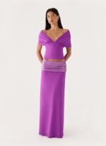 Marista Sequin Maxi Skirt - Purple - Image 7