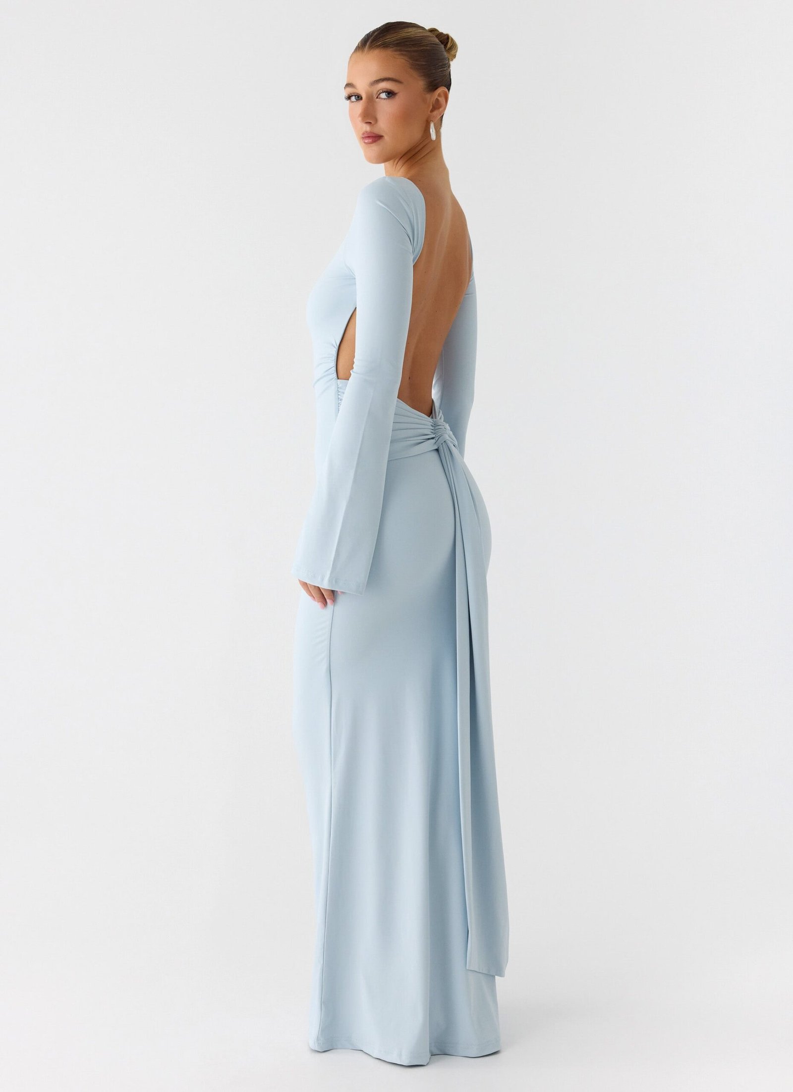 MidnightSongLongSleeveMaxiDressBlue5.jpg Midnight Song Long Sleeve Maxi Dress - Misty Blue - Image 1