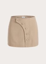 Milae Suede Micro Mini Skirt - Beige - Image 10