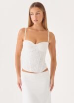 Moments Lace Corset Top - White - Image 6