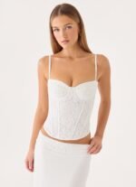 Moments Lace Corset Top - White - Image 11