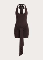 Myrhee Mini Dress - Chocolate - Image 9