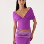 Nakeela Off Shoulder Top - Purple