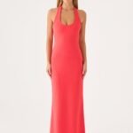 Nardin Maxi Dress - Coral Red