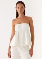 Nathan Denim Top - White - Image 2