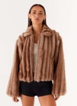 Naylor Faux Fur Jacket - Brown - Image 13