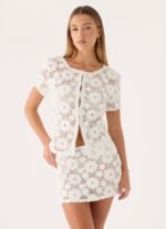 Nyxie Crochet Mini Skirt - White - Image 5