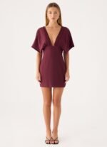 Only For You Mini Dress - Burgundy - Image 5