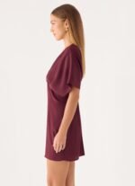 Only For You Mini Dress - Burgundy - Image 4