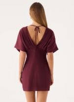 Only For You Mini Dress - Burgundy - Image 3